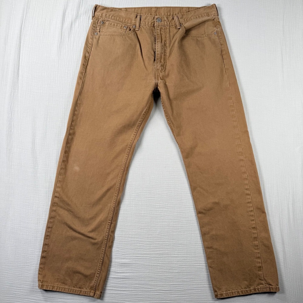 Levis 505 Mens Jeans 38x32 (36x30) Regular Fit Straight Leg‎ Jeans Coyote Brown - Picture 2 of 7